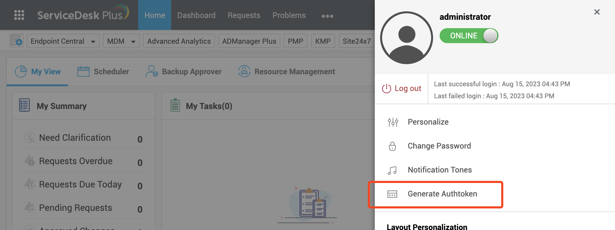 ServiceDesk Generate Auth Token.png
